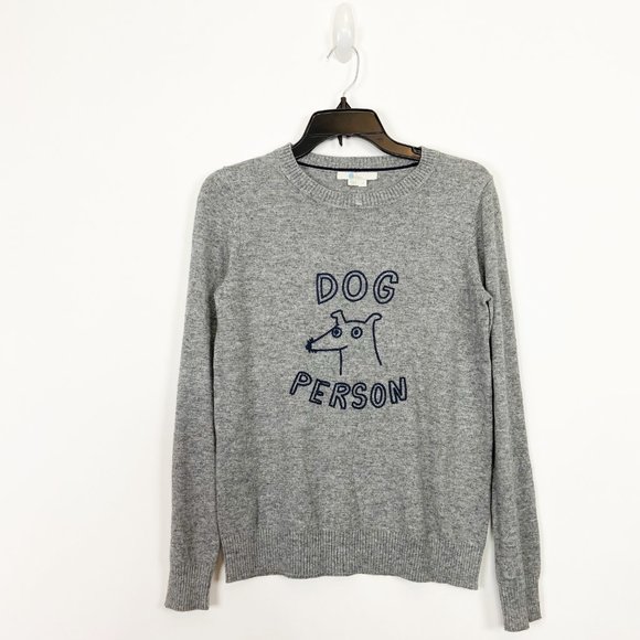 Boden Estella Dog Person Gray Sweater 